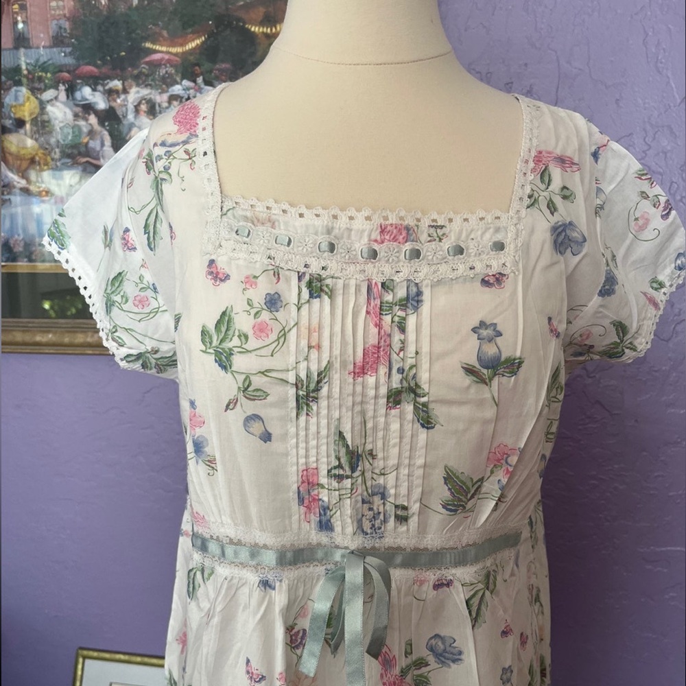 Laura Ashley floral cotton Victorian nightgown